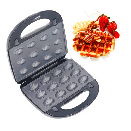 Bewinner Multifuctional Panini Press Donut Maker Non Stick, Waffle Maker with 12 & with 10 Removable Plates for Cookies Baking Tool (US Plug 110V), black, Bewinnergxrv84thkw-12