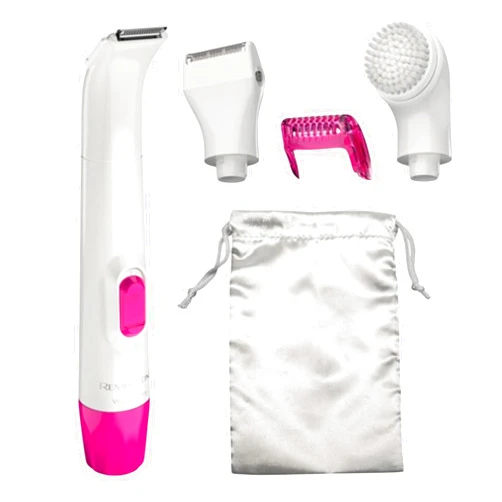 Remington Smooth & Silky Body & Bikini Kit, Cordless bikini trimmer and shaver for women, Waterproof for grooming in the shower, White/Pink