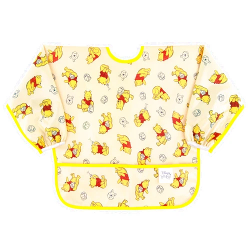 Bumkins Sleeved Bib Baby Bib, Toddler Bib, Smock, Waterproof Fabric, Fits Ages 6-24 Months – Disney Winnies Hunny