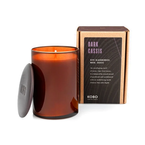 KOBO Dark Cassis Scented Candle (15 oz) | 100% Pure Soy Wax Candles | Jar Candle Hand-Poured in USA | All Natural, Long Lasting 100 Hour Burning Candles | Scented Candles for Home