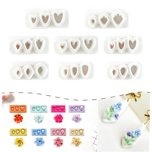 Hoohnnaa 8 Pcs Flower Polymer Clay Cutters Tool, Polymer Clay Kit, Fall Clay Cutters, Mini Clay Cutters for Polymer Clay Jewelry, Christmas Polymer Clay Mold, Polymer Clay Cutters for Earring, Clay Accessories