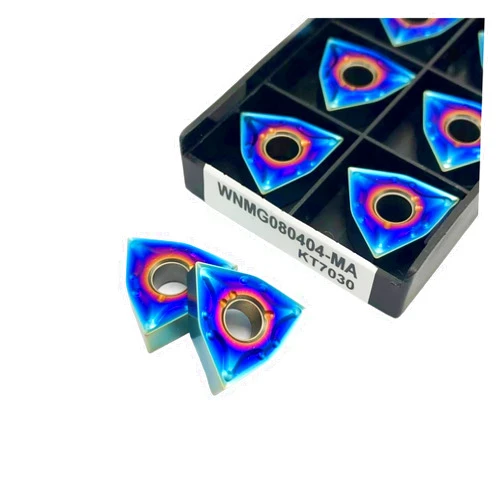 KUAOXK Indexable Lathe Carbide Insert 10PCS WNMG080404-MA KT7030 WNMG080408-MA KT7030 Hard Alloy External Turning Tool Metal Lathe Tools Cutting Turning Tool Lathe Tools(WNMG080404-MA KT7030)