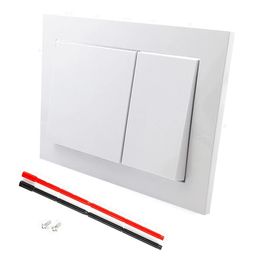 VALLVATER Toilet Push Plate With Dual Buttons Compatible with TOTO YT800#WH In-Wall Tank System - White, to001w