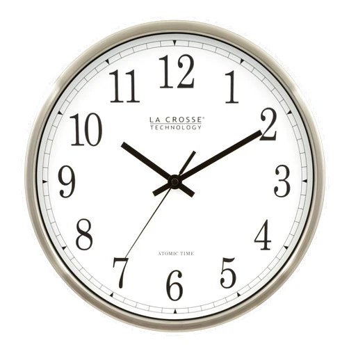 La Crosse Technology 12 Inch Atomic Analog Wall Clock, Aluminum (WT-3126B)