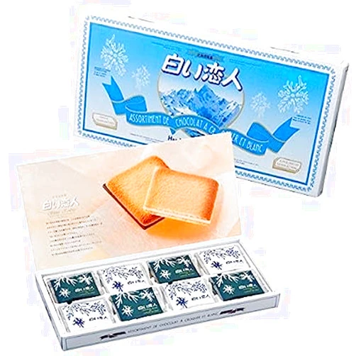 SENTICUM Shiroi Koibito Cookies Assortments White & Black Chocolate 24 Pcs For Gifts And Presents