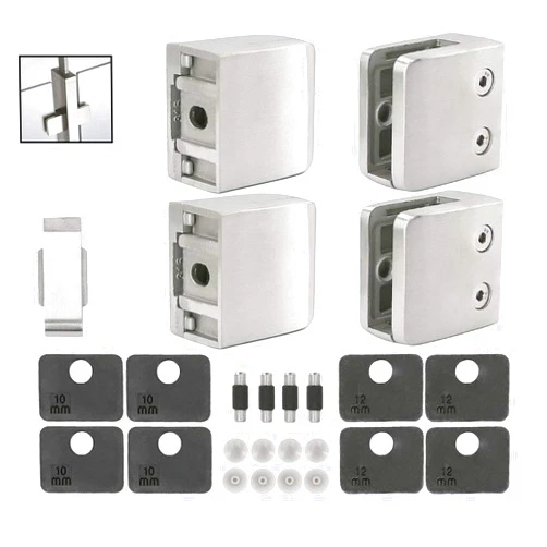 Top Hardware Stainless Steel 316 Grade Heavy Duty Square Flat Back Glass Clamp 55 x 55 mm for 3/8