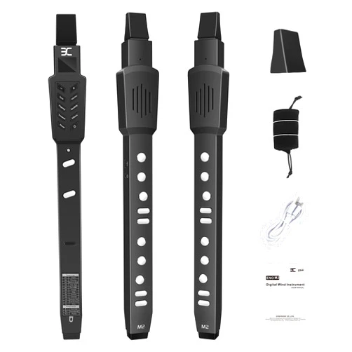 EX Digital Wind Instrument with 12 Tones, 3 Fingerings, Scales, Transpose Function, Automatic Vibrato, Three-octave Option, and Blow Intensities (Black)