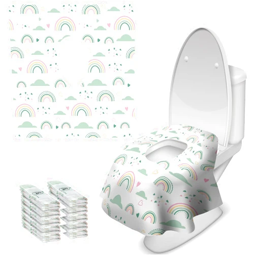 Blissful Diary 20 Pcs Toilet Seat Covers Disposable for Toddlers & Adults, Extra Large Waterproof, Portable Package for Travel, Kids Potty Training