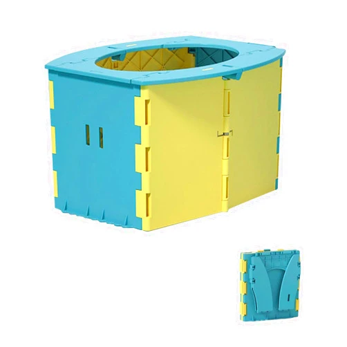 VUFVOID Travel Potty for Kids, Reusable Portable Folding Potty for Toddler, Travel Foldable Toilet for Travel Outdoor Camping, Toddler Potty Seat for Baby Potty Training (Yellow)