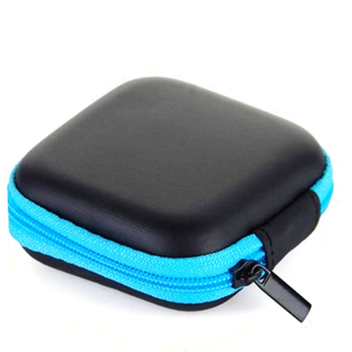 Timesuper Mini Earphone Case Travel Portable Pouch Storage Bag for Headset Headphone,blue