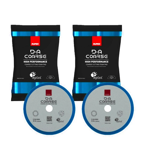 RUPES 2 X Bigfoot D-A Course High Performance Foam Compound Polishing Pad Blue 150 x 180mm, 0.68