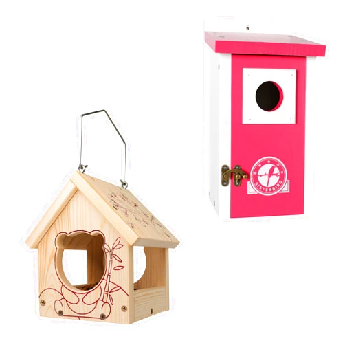 SISTERBIRD Bird Houses for Outside Clearance Bright Rose, Mini Bird Feeders for Outdoors Hanging, Attracting for Wild Birds, Easy to Assemble