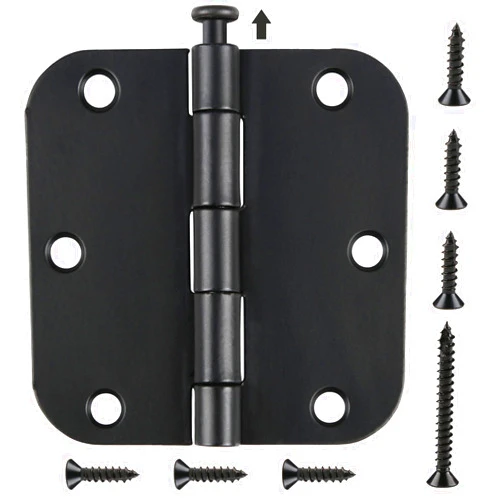 TDCHINGES 42 Pack Matte Black Door Hinges 3.5 x 3.5 Inch, Interior Rounded Door Hinges with 5/8