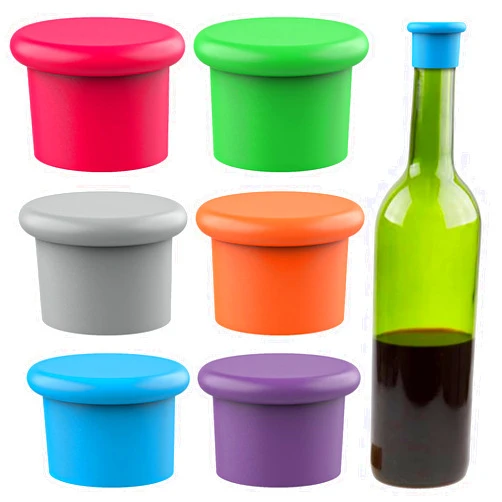 Bricktown Supply Co. Silicone Wine Stoppers – Replace a cork – Airtight seal on Wine Bottles – Reusable Beer Bottle Cover – Wine Bottle Stopper – Wine Saver – Wine Gifts – Easy to clean! (6 Pack, Assorted)
