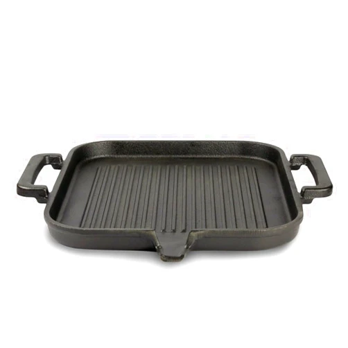 LI-GELISI Cast Iron Grill Pans Korean Tabletop Center Raised Round Samgyupsal Grill Pan For BBQ Bulgogi Meat Bacon Steak