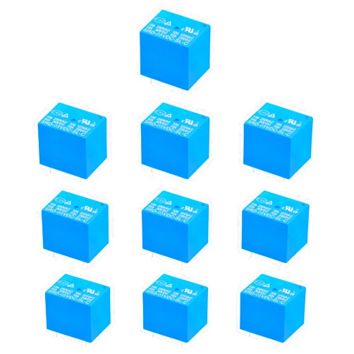 Weasch 10Pcs PCB Power Relay SRD-05VDC-SL-C, DC 5V Coil, 10A 250VAC, SPDT, 5 Pin, for Household Appliance Boards (10)