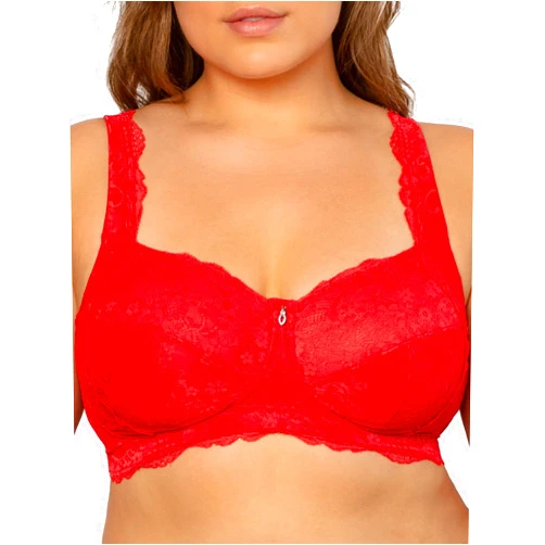 Curvy Couture Women's Luxe Lace Plus Size Smoothing Bralette