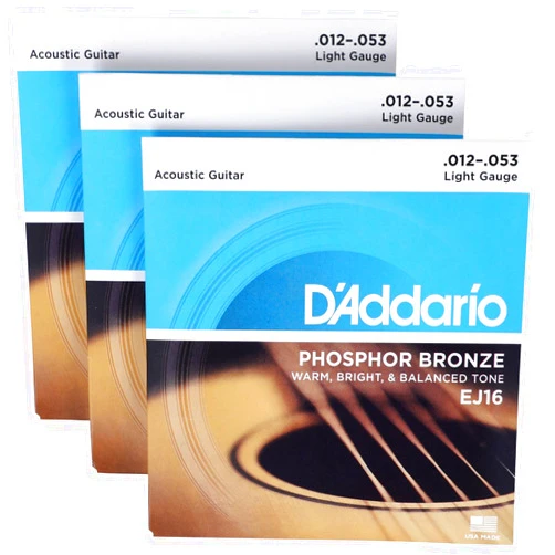 D'Addario EJ16-10P Acoustic Phosphor Bronze Light 12-53 10-Pack