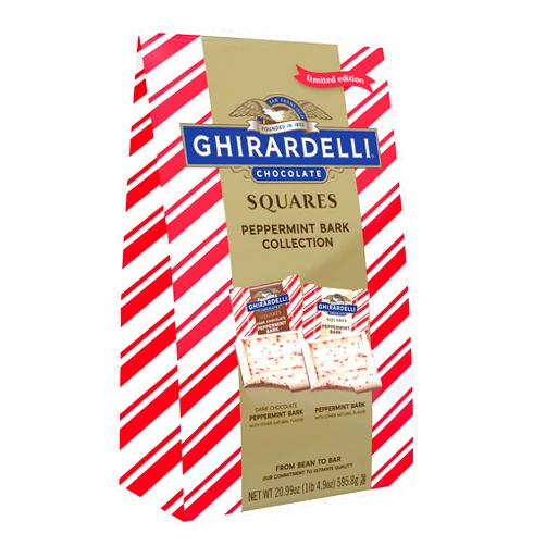 GHIRARDELLI Chocolate Squares, Peppermint Bark Assorted Chocolates, 20.99 OZ Bag