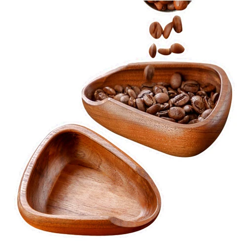 TAOLE Wooden Coffee Bean Dosing Cup, Walnut Coffee Dosing Tray Coffee Bean Container Accessories for Tea Milk Coffee Bar Gift for Coffee Lover, 1