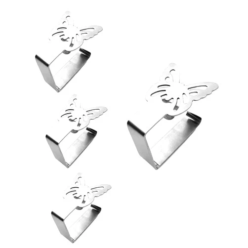 Meikakka Windproof Tablecloth Holder Tablecloth Clips Stainless Steel, Table Cloth Clip for Outdoor Picnic, Restaurant, Party,Kitchen, 4Pcs