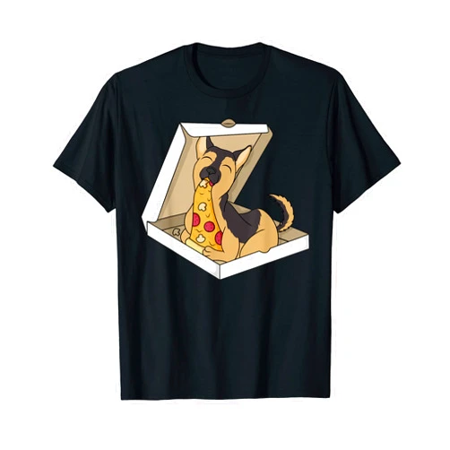 Regali Divertenti Cane Da Pastore Tedesco Pizza German Shepherd Dog T-Shirt