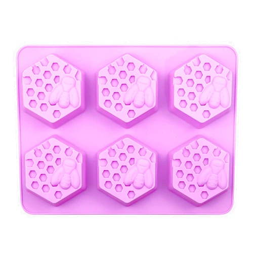 Boddenly Silicone Soap Honeybee Mold Cake Mould Chocolate Hole DIY Six Festival Mold Cake Mould Lip Silicone Molds for Chocolate (A, One Size)