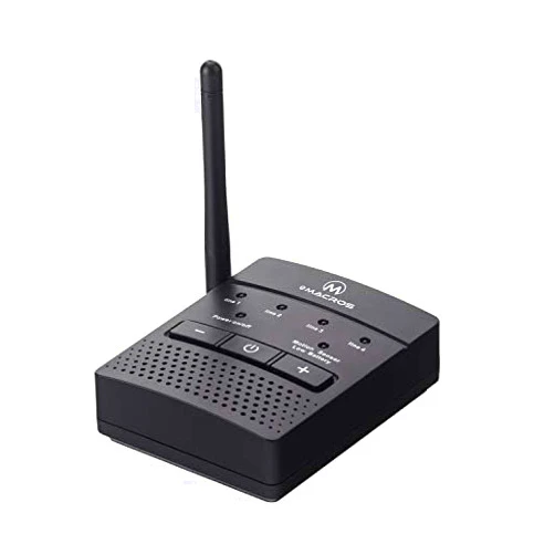 eMACROS 1/2 Mile Long Range Wireless Driveway Alarm Base Station with External Antenna - Stable Signal Transmission, Support Battery-Powered Security System for Outdoor Monitoring