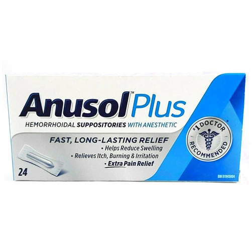 Anusol Plus - Hemorrhoidal Suppositories (24 Count)