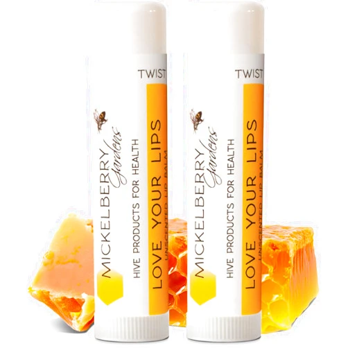 Mickelberry Gardens Love Your Lips All-Natural Organic Beeswax Lip Balm – Hydrating, Healing, and Moisturizing Chapstick for Men, Women, and Kids (2 Pack, Clear)