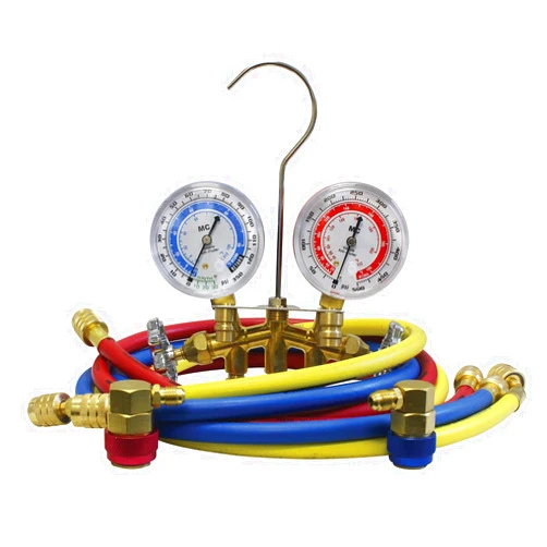 Mastercool 66661 2-Way Brass Manifold Gauge Set with 2 1/2