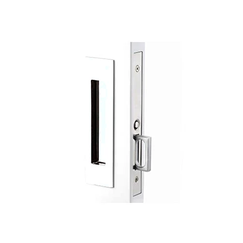 Emtek Pocket Door Mortise - Narrow Modern Rectangular Passage Function (Satin Nickel)