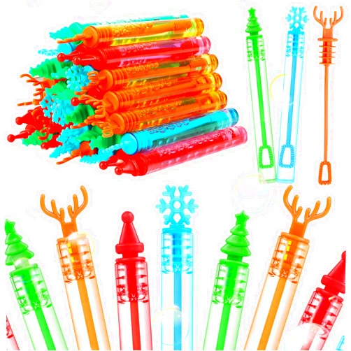 DERAYEE 36Pcs Christmas Bubble Wands for Kids Bulk, Xmas Mini Bubbles Party Favors Christmas Toys Gift for Boys Girls Christmas Classroom Awards, Goody Bag Fillers