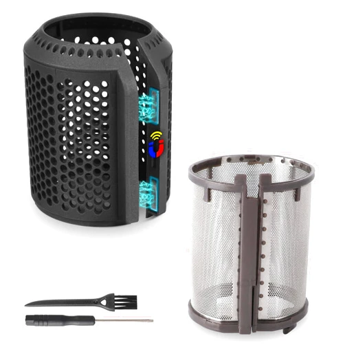 WYWY.Wide Magnetic Hair Dryer Filter Cover + Inner Filter Compatible with Dyson Supersonic HD01 HD03 HD08 HD07 HD15 Hair Dryer Replacement Parts, Hair Dryer Outer Filter Repair Accessories (Black)