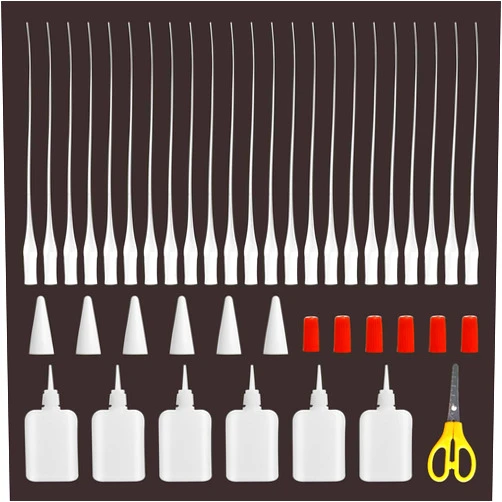 BAPHILE 300PCS CA Glue Micro-Tips, Precision Applicator with Glue Bottle for Hobby, Crafting, Lab Dispensing, Adhesive Dispensers