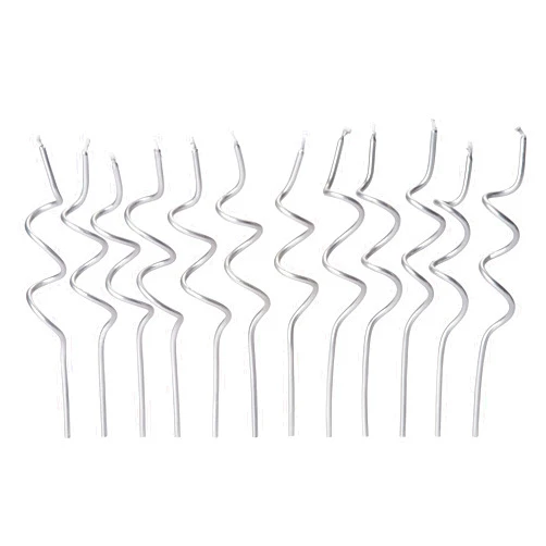 Papyrus Birthday Candles, Silver Swirl (12-Count)