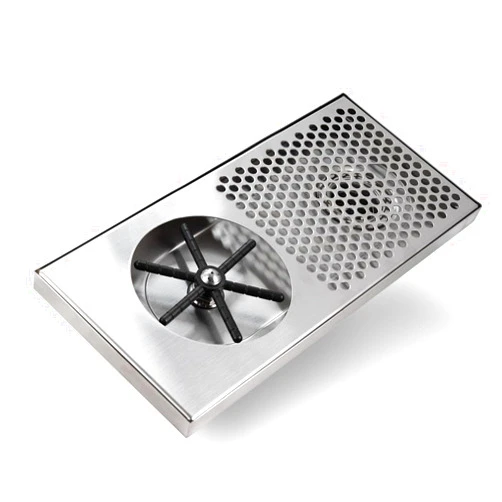 Espresso Parts Barista Basics I National Safety Foundation Approved I 7 x 15 x 7/8 I Bar Glass Sink Espresso Rinser With Side Spray I, 7X15, Stainless