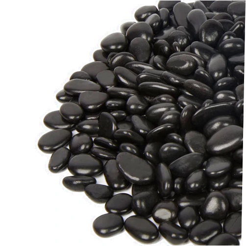 GASPRO 5 Pound Black Pebbles for Indoor Plants, 3/8 Inch Natural Black River Rocks for Vase, Garden, Landscaping, Succulents, Highly Polished and Smooth Surface