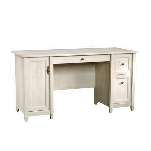 Sauder Edge Water Computer Desk with Storage Drawers, Home Office Desk, in Chalked Chestnut finish