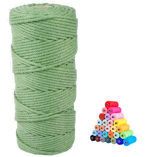 FLIPPED Macrame Cord,3mm x109 Yard Twine String Cord Colored Cotton Rope Craft Cord for DIY Crafts Knitting Plant Hangers Christmas Wedding Decor（Avocado Green）…