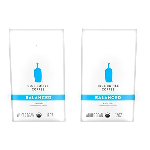 Blue Bottle Coffee Blue Bottle Whole Bean Organic Coffee, Balanced, Medium Roast, 12 Ounce bag (Pack of 2)