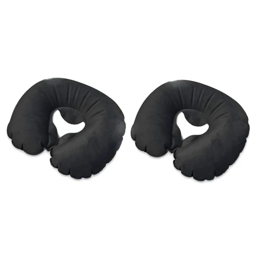 MagiDeal 2 Pack Inflatable Travel Neck Cushion Pillow Supports Head & Neck (Black) By DINY Home & Style