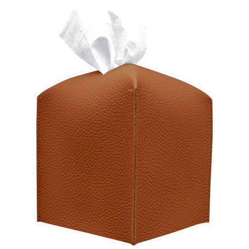 carrotez Tissue Box Cover, [Refined] Modern PU Leather Square Tissue Box Holder - Decorative Holder/Organizer for Bathroom Vanity Countertop, Night Stands, Office Desk & Car 5