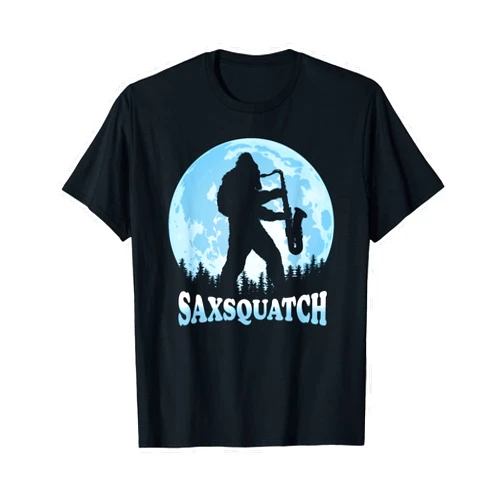 Saxophonists Bigfoot Lovers & Saxophone Players Saxaphone Instrument Players - Bigfoot Sasquatch Saxsquatch T-Shirt