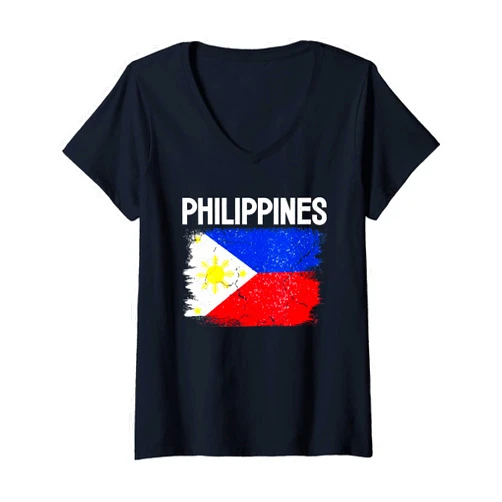 Heritage Proud Coach Training Champion Filipino Womens Philippines Flag Football Vintage Soccer Team Pride Lover V-Neck T-Shirt