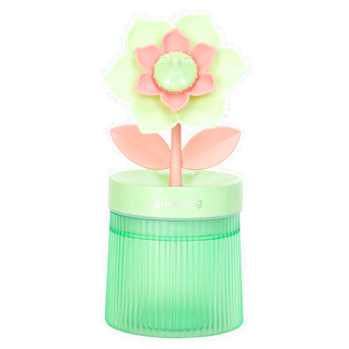 Cerrota Cute Mini Humidifier, 260ml Gardenia Flower Humidifiers for Plants, USB Personal Desktop Humidifier for Baby Bedroom Office Home, Auto Shut-Off, USB Powered, 2 Mist Modes, Green
