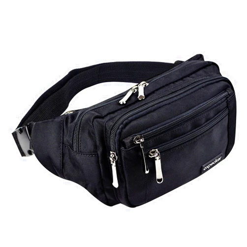 Oxpecker Waist Pack Bag with Rain Cover, Waterproof Fanny Pack for Men&Women, Workout Traveling Casual Running Hiking Cycling, Hip Bum Bag (black)