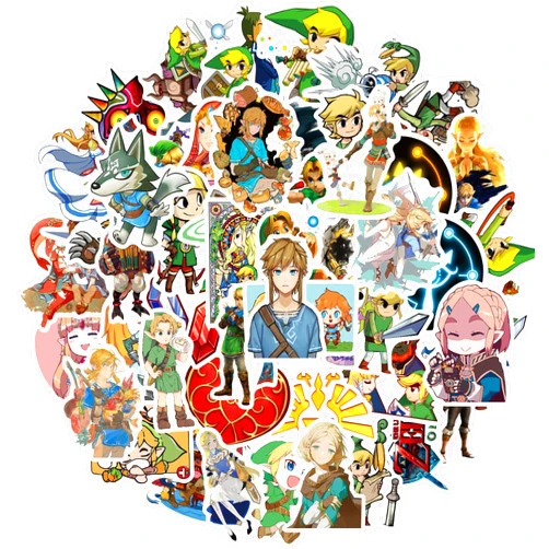YOUTHSTORE 50PCS The Legend of Zelda Ocarina of Time Stickers Cool Game Stickers Laptop Computer Bedroom Wardrobe Car Skateboard Motorcycle Bicycle Mobile Phone Luggage Guitar DIY Decal (The Legend of Zelda)