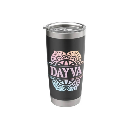Elegant Pastel Name Drinkware Watercolor Pastel Mandala Tumbler Personalized Dayva Stainless Steel Insulated Tumbler