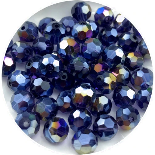 Xinhongo Crystal Glass Beads 200 pieces 6mm Round Faceted Crystal Glass Bead Spacer Beads for Jewelry Making Bracelet Earring Necklace DIY Craft Making Supplies(Violet AB)